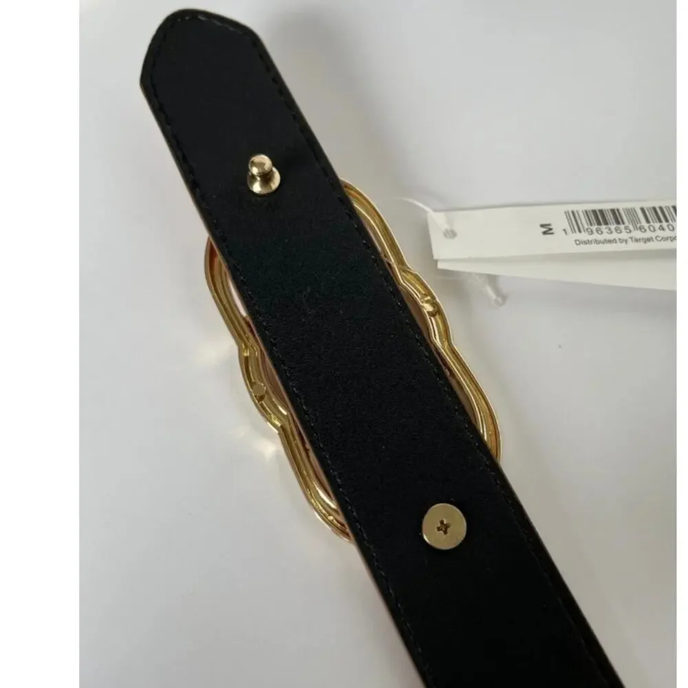 NWT A New Day Fashion Belt Faux Crocodile Pattern Gold Tone Buckle Sz medium